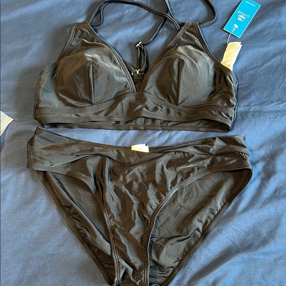 Cupshe Classic Black Bikini Set